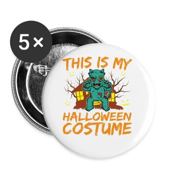 Scary Creepy Animal This Is My Halloween Costume - Buttons large 2.2''/56 mm (5-pack) - white - Front