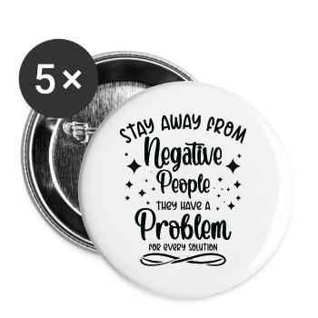 Problemlösung Kritische Denker Positive Motivation - Buttons groß 56 mm (5er Pack) - Weiß - Vorne