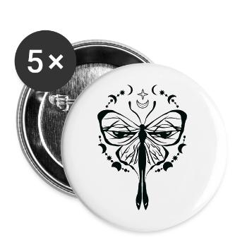 Himmlischer Schmetterling Mystischer - Buttons groß 56 mm (5er Pack) - Weiß - Vorne