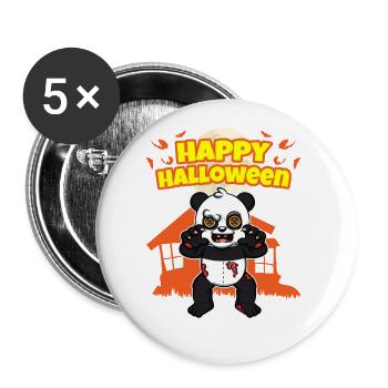Happy Halloween Scary Funny Hallow's Eve Costume - Buttons large 2.2''/56 mm (5-pack) - white - Front