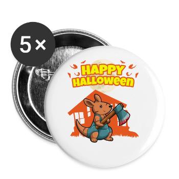 Happy Halloween Scary Funny Hallow's Eve Costume - Buttons large 2.2''/56 mm (5-pack) - white - Front