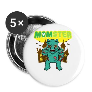 Momster Monster Mom Scary Halloween Mommy Costume - Buttons large 2.2''/56 mm (5-pack) - white - Front