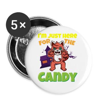 Je suis juste ici pour la bête d’Halloween effrayante de bonbons - Lot de 5 grands badges (56 mm) - blanc - Devant