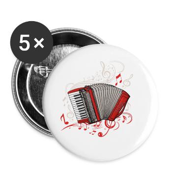 Accordéoniste Hommes Instrument de Musique Accordéon - Lot de 5 grands badges (56 mm) - blanc - Devant