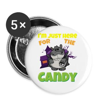 Je suis juste ici pour la bête d’Halloween effrayante de bonbons - Lot de 5 grands badges (56 mm) - blanc - Devant