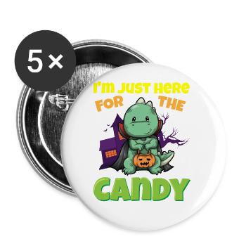 Je suis juste ici pour la bête d’Halloween effrayante de bonbons - Lot de 5 grands badges (56 mm) - blanc - Devant