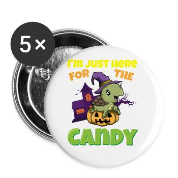 I'm Just Here For The Candy Scary Halloween Beast - Buttons groß 56 mm (5er Pack) - Weiß - Vorne