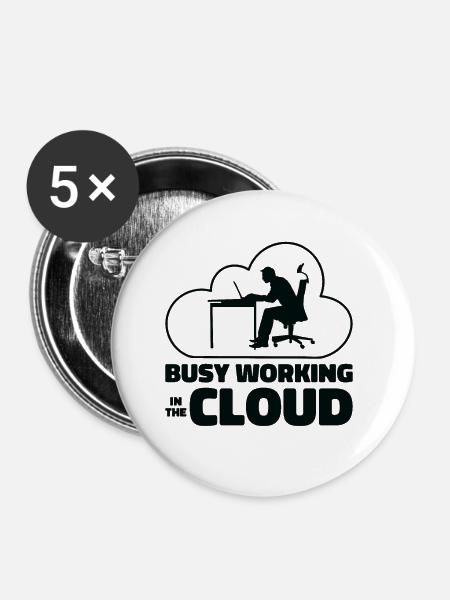 Cloud Computing Programmierer Kodierung - Buttons groß 56 mm (5er Pack) - Weiß
