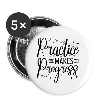 Student Education Studying Progress Study Time - Buttons large 2.2''/56 mm (5-pack) - white - Front