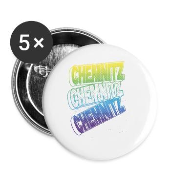 Chemnitz Germany City Font Skyline Home - Buttons large 2.2''/56 mm (5-pack) - white - Front