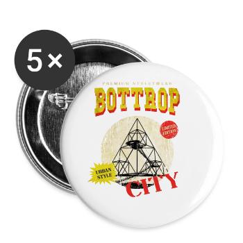 Bottrop Germany City Skyline Vintage Retro - Buttons large 2.2''/56 mm (5-pack) - white - Front