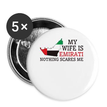 Nichts macht mir Angst Emirati Ehefrau Vereinigte - Buttons groß 56 mm (5er Pack) - Weiß - Vorne