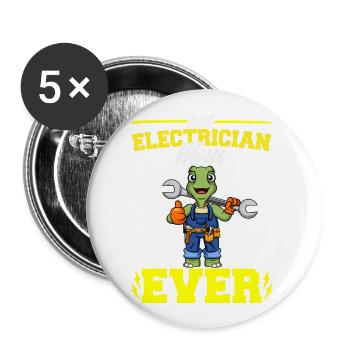 Best Electrician Mom Ever Electronic Technician - Buttons groß 56 mm (5er Pack) - Weiß - Vorne
