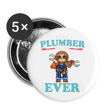 Best Plumber Mom Ever Plumbing Technician Crafts - Buttons groß 56 mm (5er Pack) - Weiß - Vorne