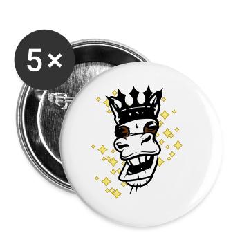 Märchenfigur Pferd Prinz König Reiter Reiterin - Buttons groß 56 mm (5er Pack) - Weiß - Vorne