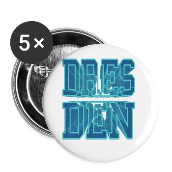 Dresde Allemagne Ville 3D Police Skyline - Lot de 5 grands badges (56 mm) - blanc - Devant