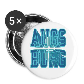 Augsburg Deutschland Stadt 3D Schrift Skyline - Buttons groß 56 mm (5er Pack) - Weiß - Vorne