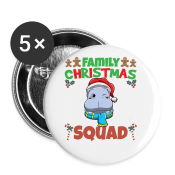 Family Matching Christmas Squad X-Mas Holidays - Buttons groß 56 mm (5er Pack) - Weiß - Vorne