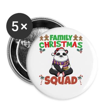 Family Matching Christmas Squad X-Mas Holidays - Buttons groß 56 mm (5er Pack) - Weiß - Vorne