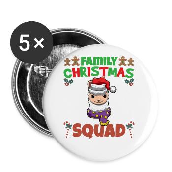 Family Matching Christmas Squad X-Mas Holidays - Buttons groß 56 mm (5er Pack) - Weiß - Vorne