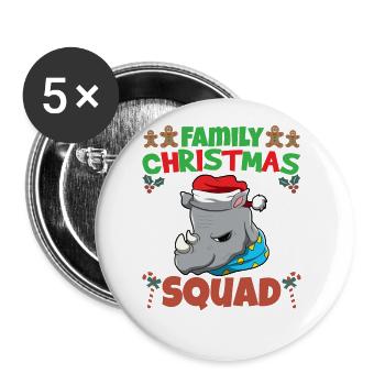 Family Matching Christmas Squad X-Mas Holidays - Buttons groß 56 mm (5er Pack) - Weiß - Vorne