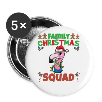 Family Matching Christmas Squad X-Mas Holidays - Buttons groß 56 mm (5er Pack) - Weiß - Vorne