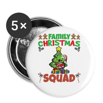 Family Matching Christmas Squad X-Mas Holidays - Buttons groß 56 mm (5er Pack) - Weiß - Vorne