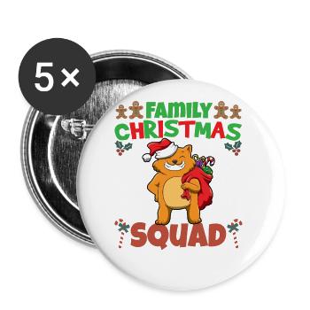 Family Matching Christmas Squad X-Mas Holidays - Buttons groß 56 mm (5er Pack) - Weiß - Vorne