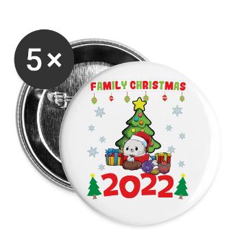 Family Christmas 2022 Funny Matching Xmas Lover - Buttons groß 56 mm (5er Pack) - Weiß - Vorne
