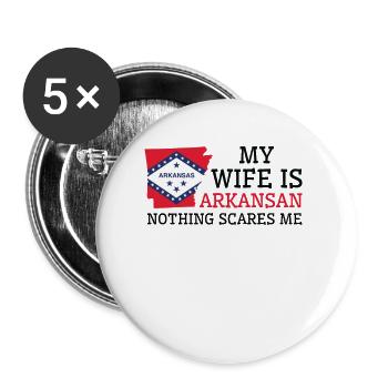 Nichts macht mir Angst Arkansas Frau Arkansas - Buttons groß 56 mm (5er Pack) - Weiß - Vorne