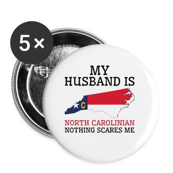 Rien ne me fait peur mari de Caroline du Nord - Lot de 5 grands badges (56 mm) - blanc - Devant