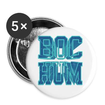Bochum Deutschland Stadt 3D Schrift Skyline - Buttons groß 56 mm (5er Pack) - Weiß - Vorne