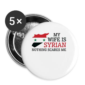 Nothing Scares Me Syrian Wife Syria - Buttons large 2.2''/56 mm (5-pack) - white - Front