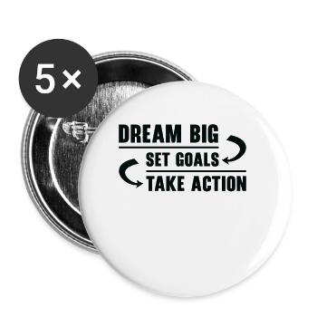 Goal Life Quotes Positive Message Motivational - Buttons large 2.2''/56 mm (5-pack) - white - Front