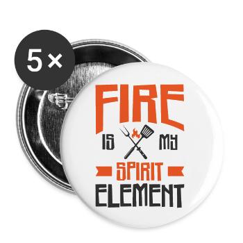 Cooking Grilling Fire Spirit Element Cook and - Buttons large 2.2''/56 mm (5-pack) - white - Front