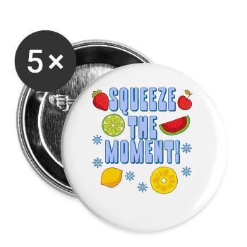 Fruity Christmas Holiday Healthy Winter Season - Buttons large 2.2''/56 mm (5-pack) - white - Front
