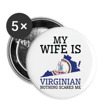 Nichts erschreckt mich Virginian Frau Virginia - Buttons groß 56 mm (5er Pack) - Weiß - Vorne