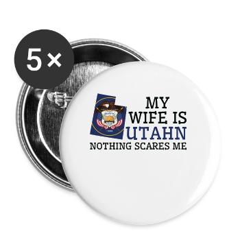 Nichts macht mir Angst Utahn Ehefrau Utah - Buttons groß 56 mm (5er Pack) - Weiß - Vorne