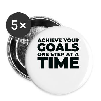 Typographie d’objectif La vie cite un message positif - Lot de 5 grands badges (56 mm) - blanc - Devant