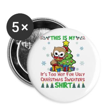 C'est mon pull de Noël il fait trop chaud pour moche - Lot de 5 grands badges (56 mm) - blanc - Devant