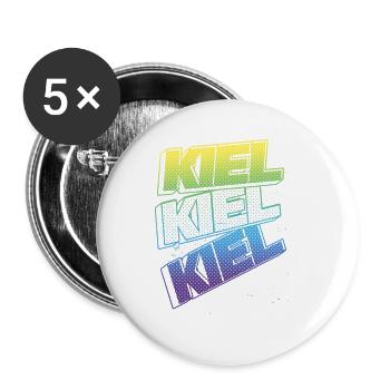 Kiel Germany City Font Skyline Home - Buttons large 2.2''/56 mm (5-pack) - white - Front