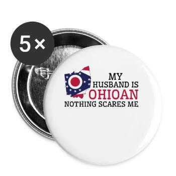 Rien ne me fait peur Ohioan Mari Ohio - Lot de 5 grands badges (56 mm) - blanc - Devant