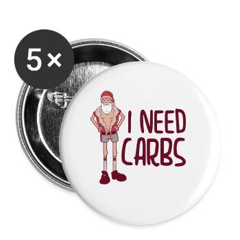 Christmas Santa Claus Carbs Holiday Foodie I Need - Buttons large 2.2''/56 mm (5-pack) - white - Front