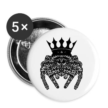 Polygon Spinne König Haustiere Spinnen Fantasy - Buttons groß 56 mm (5er Pack) - Weiß - Vorne