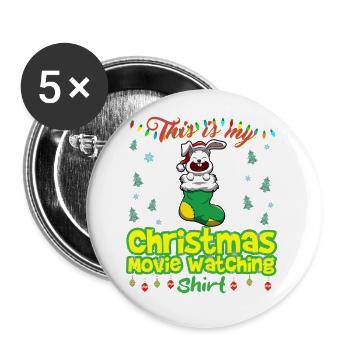 Ceci est ma chemise de film de Noël - Lot de 5 grands badges (56 mm) - blanc - Devant