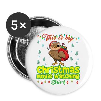 Ceci est ma chemise de film de Noël - Lot de 5 grands badges (56 mm) - blanc - Devant