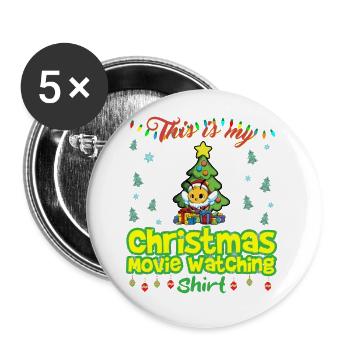 This Is My Christmas Movie Watching Shirt - Buttons large 2.2''/56 mm (5-pack) - white - Front