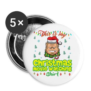 Ceci est ma chemise de film de Noël - Lot de 5 grands badges (56 mm) - blanc - Devant