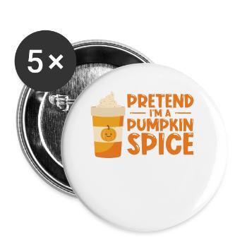 Pumpkin Spice Latte Halloween Costume Coffee - Buttons large 2.2''/56 mm (5-pack) - white - Front
