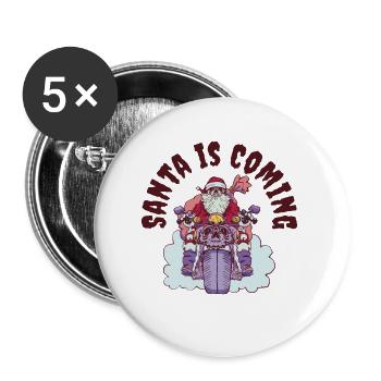 Scary Santa Christmas Holiday Halloween - Buttons large 2.2''/56 mm (5-pack) - white - Front